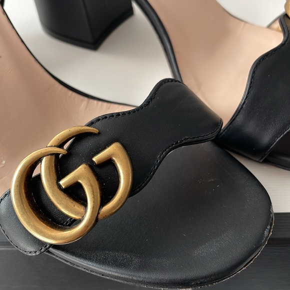 Gucci GG leather mid heel sandals - Picture 3 of 12